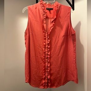 Banana Republic Coral sleeveless blouse w/ ruffle detail - Sz L